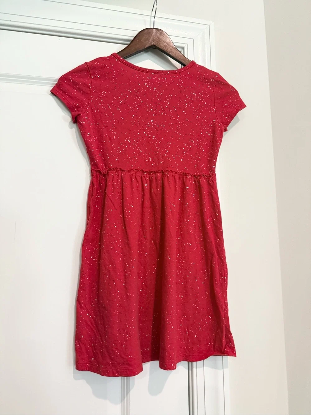 NWOT Old Navy Red Sparkle Short Sleeve Knit Dress